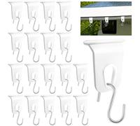 Samulee 18 PCS Awning Rail Hooks, Awning Rail Stoppers, Awning S Hook Hangers RV Party Light Hangers for Camping Tent Motorhome Caravan Campervan Indoor and Outdoor Christmas Decoration(White)