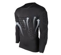 Samuliy Black Football Compression Shirt Long Sleeve | Padded Shirt for Soccer, Basketball, Paintball | Youth
