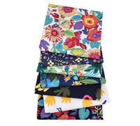 Samuliy Fat Quarters,7 Rainforest Plant Print Cotton Fabric | Square Quilting Fabric Squares Bundle Sewing Quilting Craft Patchwork for Sewing