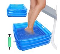 Samuliy Inflatable Pool Foot Bath, Portable Wash Basin for Beach, Camping, Home - Blue Foot Bath for Spa