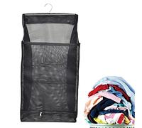 Samuliy Mesh Laundry Hamper - Hanging Dirty Cloth Storage Mesh Bag | Foldable Hanging Clothes Storage Basket - Machine Washable Door Hanging Laundry Bag With A Stainless Steel Hook