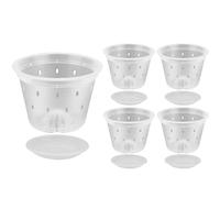 Samuliy Orchid Pots with Holes | Clear Flower Pot for Orchids,Breathable Slotted Orchid Planter, Clear Orchid Pots for Repotting Indoor Outdoor