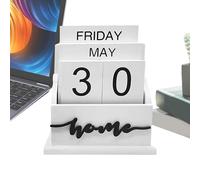Samuliy Wooden Block Calendar - Retro Multipurpose Perpetual Calendar,Reusable Calendar Blocks for Living Rooms, Bedrooms, Rustic Calendar for Cafes