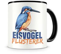 Samunshi® Kingfisher Mug with Saying Kingfisher Whisperer Gift for Kingfisher Fans Coffee Mug Funny Cups for Birthday Black Ceramic 300 ml