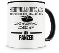 Samunshi® Mug Tank Saying German Army Gifts Coffee Mug Tea Cup Coffee Mug Soldier Black