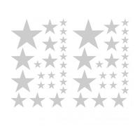 Samunshi® Star Stickers Set Filled Car Sticker, silver metal effect 14x2,5cm 6x5cm 2x7,5cm 1x10cm