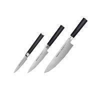 Samura MO-V Professional Japanese Chef's Starter Knife Set: Paring Knife, Utility Knife, Chef