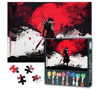 Samurai 1000 Piece Jigsaw Puzzle - Red Sun and The Samurai Puzzle Lovers | Middle Ages 1000-Piece Puzzles with Vibrant Art Print | Advanced Difficulty Brain Teaser Game 27.5" x 19.6"