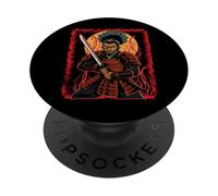 Samurai African American Afro Warrior Japanese Bushido Anime PopSockets Adhesive PopGrip