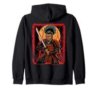 Samurai African American Afro Warrior Japanese Bushido Anime Zip Hoodie