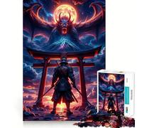 Samurai And Demon Dragon 1000 Piece Jigsaw Puzzle for Teenagers Intellect Toy Mental Relax Quality Cut (38x52cm)