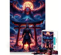 Samurai And Demon Dragon 1000 Piece Jigsaws for Teenagers Puzzle Smart Game Group Play Image Assembly Wall Art Decor (38x26cm)