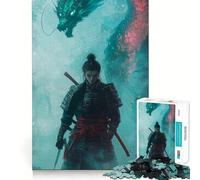 Samurai And Dragon Jigsaw Puzzles 1000 Pieces for Teenagers Logic Train Toy Leisure Fun Smooth Cut (38x26cm)