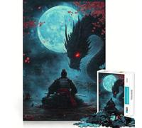 Samurai And Dragon Jigsaw Puzzles for Adults1000 Pieces Mind Skill Toy Quiet Hobby Design Assembly (50x75cm)