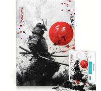 Samurai And Red Sun 1000 Pieces Jigsaw Puzzles for Adults Improve Memory Peaceful Fun Sharp Edge (38x52cm)