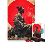 Samurai And Rising Sun Jigsaw Puzzles 1000 Pieces for Adults Boost Memory Peaceful Fun Premium Cut Memorable Gift (38x52cm)