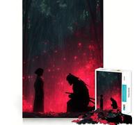 Samurai And Woman in Red Forest Hard Jigsaw Puzzle for Adults 1000 Pieces Intellect Toy Cozy Time Quality Cut (38x26cm)