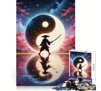 Samurai And Yin Yang Jigsaw Puzzle for Teenagers 1000 Pieces Boost Memory Relaxing Fun Premium Cut Stylish Gift (38x52cm)