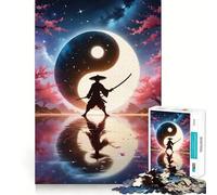 Samurai And Yin Yang Jigsaw Puzzle for Teenagers 1000 Pieces Boost Memory Relaxing Fun Premium Cut Stylish Gift (38x52cm)