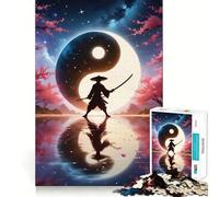 Samurai And Yin Yang Jigsaw Puzzles 1000 Pieces for Adults Boost Memory Peaceful Fun Premium Cut Memorable Gift (50x75cm)