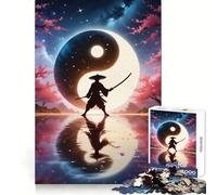 Samurai And Yin Yang Jigsaw Puzzles 1000 Pieces for Adults Boost Memory Peaceful Fun Premium Cut Memorable Gift (38x26cm)