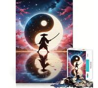Samurai And Yin Yang Jigsaw Puzzles 1000 Pieces for Adults Boost Memory Peaceful Fun Premium Cut Memorable Gift (38x26cm)