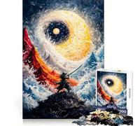 Samurai And Yin Yang Jigsaw Puzzles for Adults 1000 Piece Strengthen Recall Casual Fun Quality Edge Stylish Gift (38x52cm)
