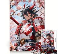 Samurai Anime Character Jigsaw Puzzles 1000 Pieces for Adults Strengthen Recall Calm Mind Quality Edge Warm Surprise (50x75cm)