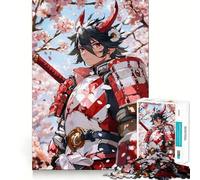 Samurai Anime Character Jigsaw Puzzles 1000 Pieces for Adults Strengthen Recall Calm Mind Quality Edge Warm Surprise (50x75cm)