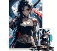 Samurai Anime Girl 1000 Piece Jigsaw Puzzles for Teenagers Jigsaw Think Toy Together Fun Sharp Cut Art Collectible (50x75cm)