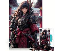 Samurai Anime Girl Hard Jigsaw Puzzle for Adults 1000 Pieces Recall Boost Quiet Calm Smooth Cut Classic Gift (50x75cm)