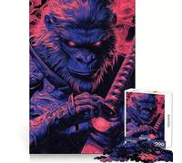 Samurai Ape Gorilla Animal 1000 Piece Jigsaw Puzzle for Adults Memory Gain Gentle Leisure Design Assembly Art Collection Piece (38x52cm)