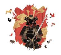 Samurai Armor Set Personalized Jigsaw Puzzles, 141 Pcs Wooden Jigsaw Puzzle Tiger Head Shape Puzzle Gift