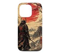 Samurai at Dawn Beneath the Crimson Sun Case for iPhone 13 Pro