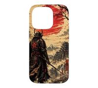 Samurai at Dawn Beneath the Crimson Sun Case for iPhone 14 Pro