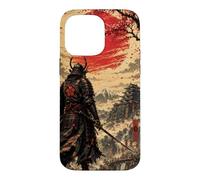 Samurai at Dawn Beneath the Crimson Sun Case for iPhone 14 Pro Max