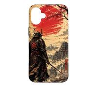 Samurai at Dawn Beneath the Crimson Sun Case for iPhone 16 Plus