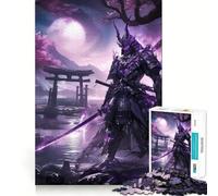 Samurai at Torii Gate Hard Jigsaw Puzzle for Adults 1000 Pieces Intellect Toy Cozy Time Quality Cut (38x52cm)