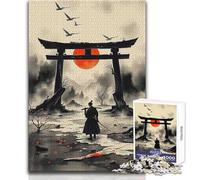 Samurai at Torii Gate with Rising Sun Adult Jigsaw1000 Pieces Educational Play with Challenge Special Heartfelt Present Option Size 38x52cm