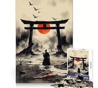 Samurai at Torii Gate with Rising Sun Jigsaw Puzzles for Adults1000 Pieces Mind Skill Toy Quiet Hobby Design Assembly (50x75cm)