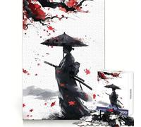 Samurai Autumn Japanese 1000 Piece Jigsaw Puzzles for Teenagers Jigsaw Wise Think Toy Relax Time Clear Cut Festival Gift (50x75cm)