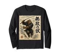 Samurai Bigfoot Invincible Beast Japanese Warrior Sasquatch Long Sleeve T-Shirt