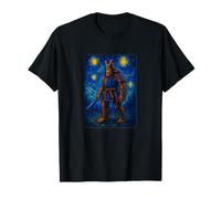Samurai Bigfoot Warrior Starry Night T-Shirt