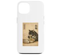 Samurai Black Cat Eating Ramen Watchin Drama Japanese Noodle Case for iPhone 13