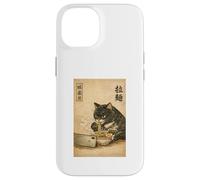 Samurai Black Cat Eating Ramen Watchin Drama Japanese Noodle Case for iPhone 14
