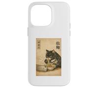 Samurai Black Cat Eating Ramen Watchin Drama Japanese Noodle Case for iPhone 14 Pro Max