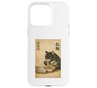 Samurai Black Cat Eating Ramen Watchin Drama Japanese Noodle Case for iPhone 15 Pro Max