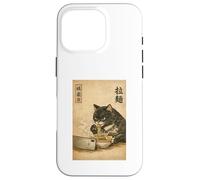 Samurai Black Cat Eating Ramen Watchin Drama Japanese Noodle Case for iPhone 16 Pro