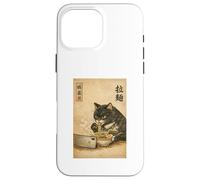 Samurai Black Cat Eating Ramen Watchin Drama Japanese Noodle Case for iPhone 16 Pro Max