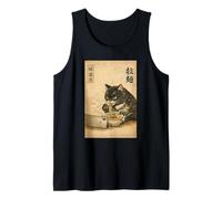 Samurai Black Cat Eating Ramen Watchin Drama Japanese Noodle Tank Top